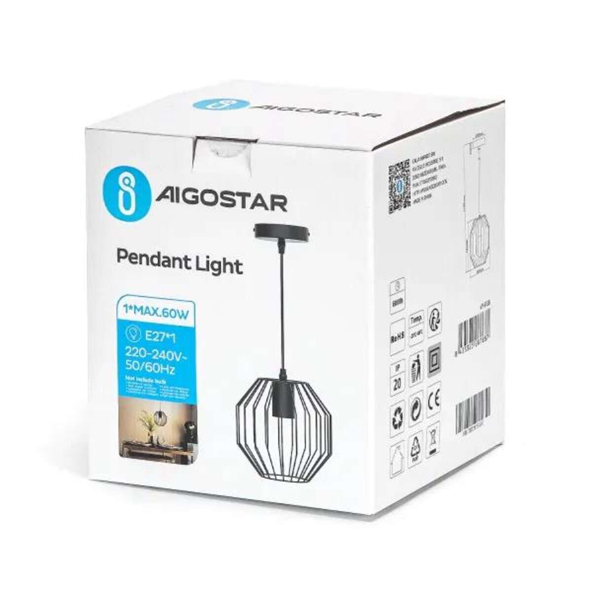 metalowa lampa wisząca loftowa e27 czarna