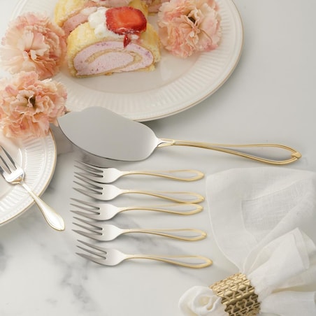 VILLA ITALIA Zestaw widelczyków do ciasta z łopatką dla 6 osób ACAPULCO
