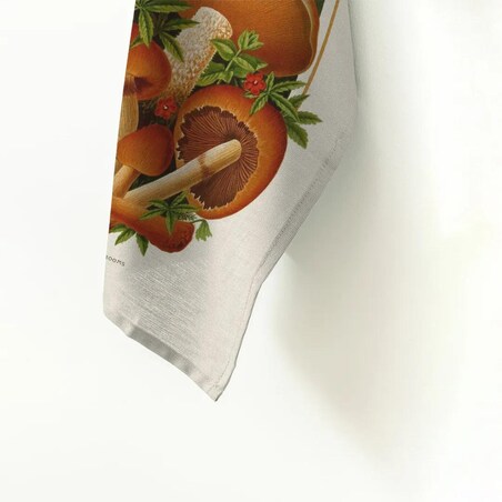 Lniany ręcznik kuchenny - Jesienne grzyby