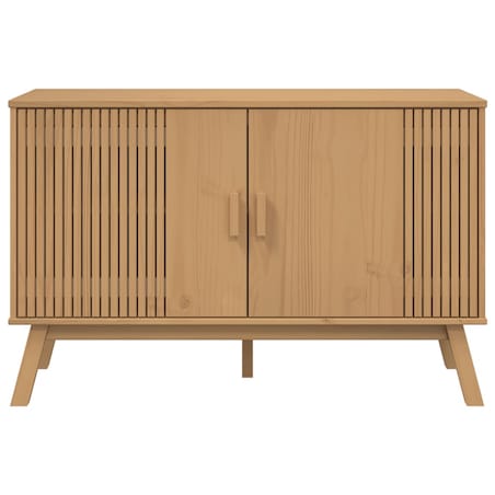 vidaXL Komoda OLDEN, brązowa, 114x43x73,5 cm, lite drewno sosnowe