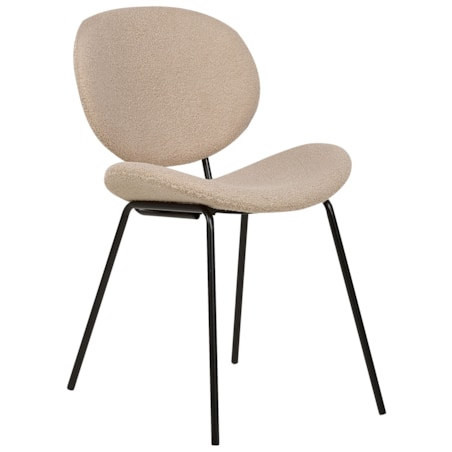 Krzesło do jadalni Zestaw 2 Boucle Beżowoszary LUANA