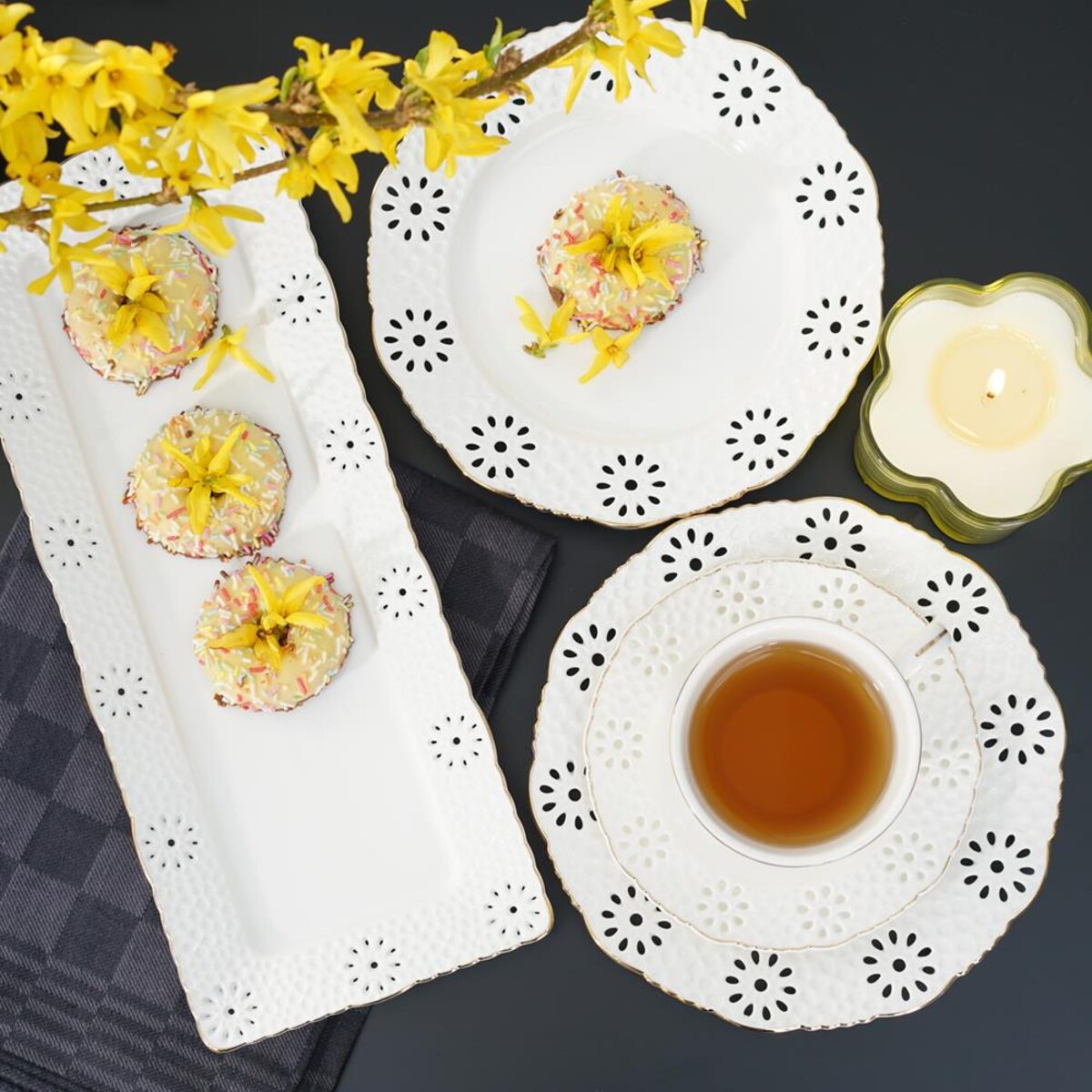 VILLA ITALIA Talerzyk deserowy 18,5 cm porcelanowy LORETTA