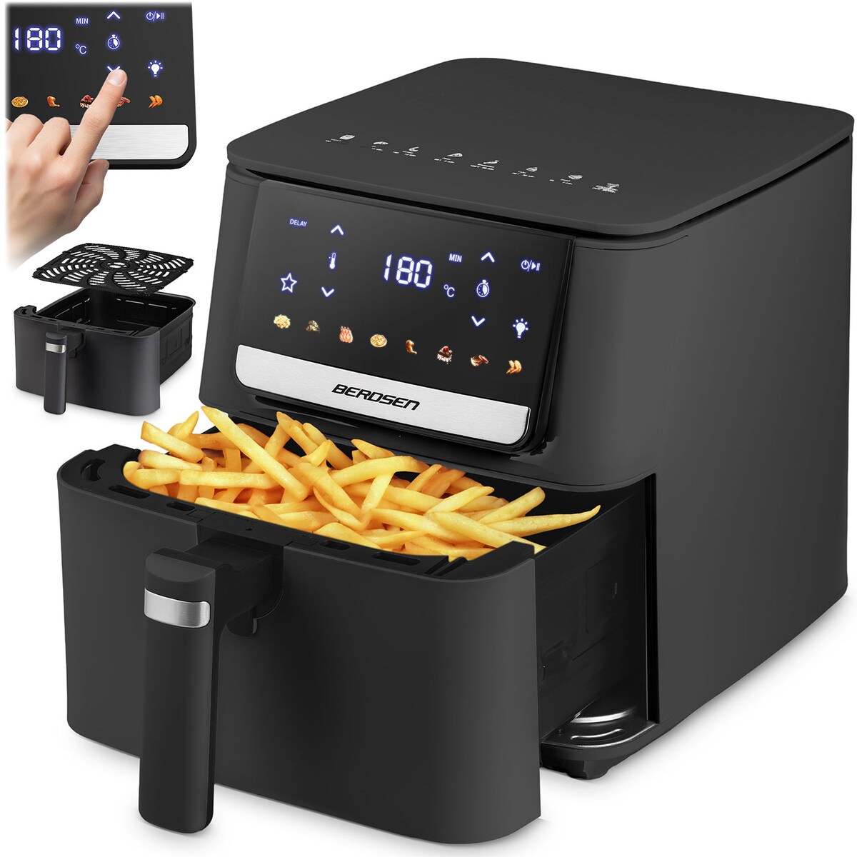 Frytkownica beztłuszczowa Berdsen BD-662 Air Fryer 6,5l 1700W czarny 366200