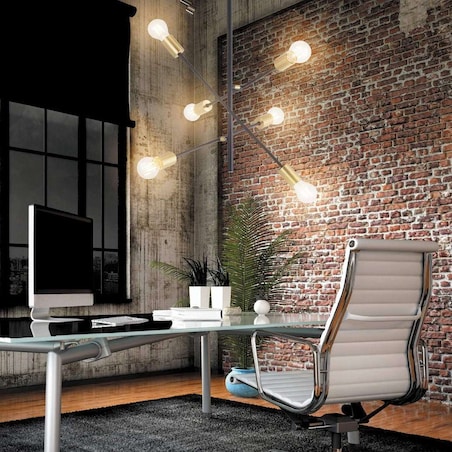 Industrialna LAMPA sufitowa LANNY 2104 Rabalux metalowa OPRAWA pręty molekuły sticks czarne złote