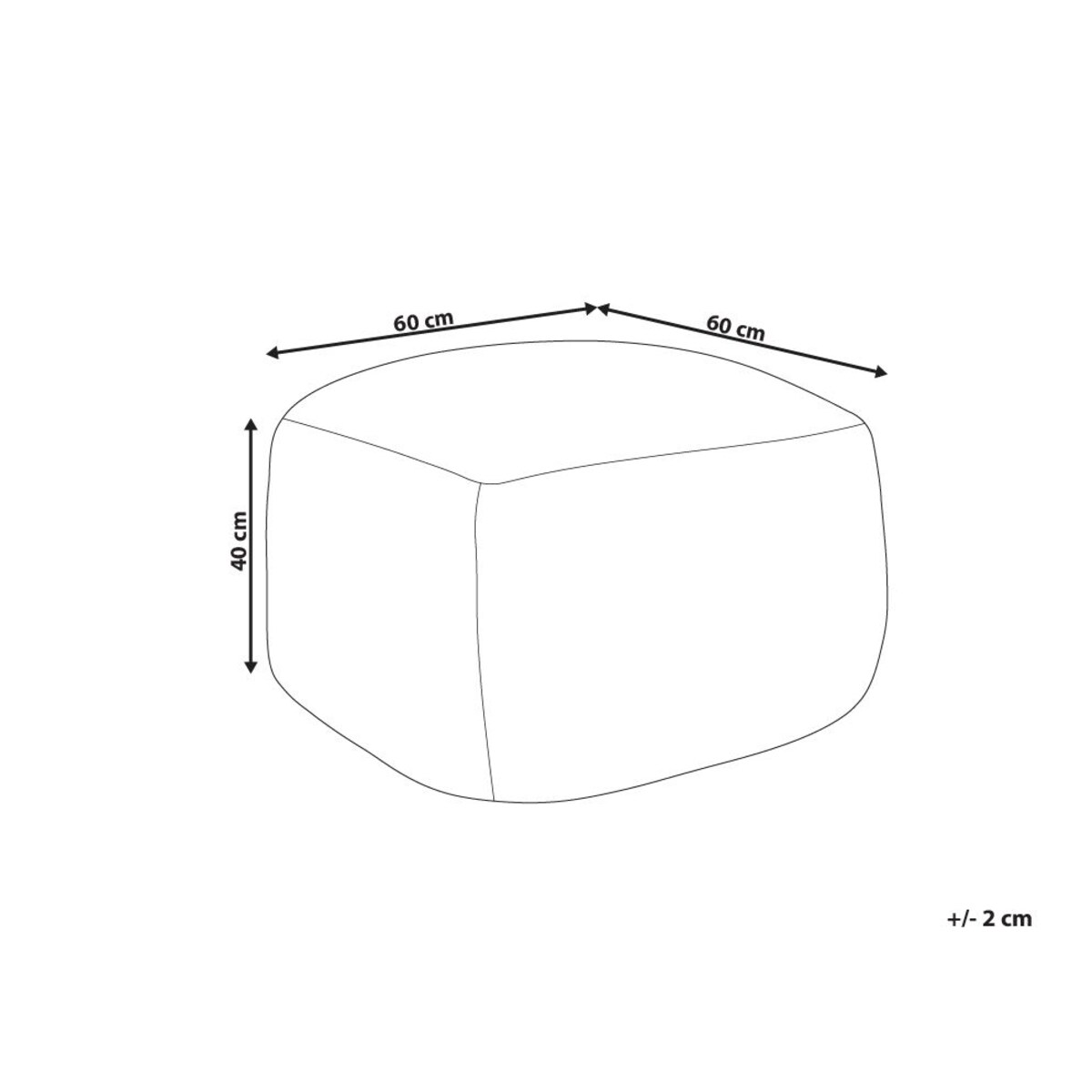 Puf wełniany 60 x 60 x 40 cm beżowy CHOIM