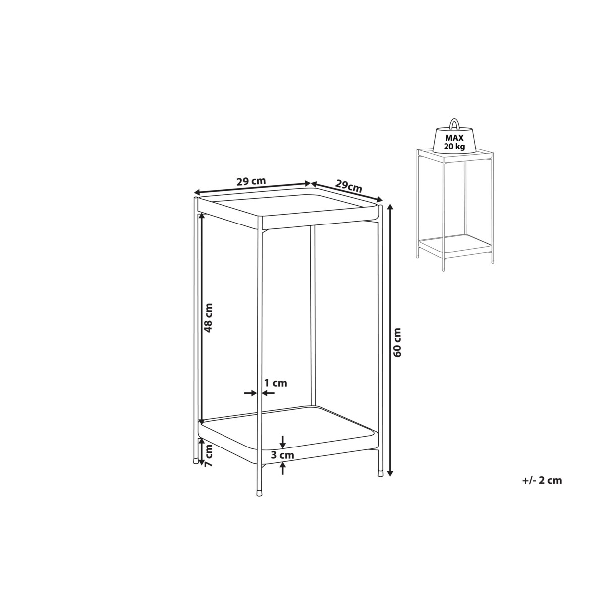Stolik pomocniczy duży miedziany ALSEA