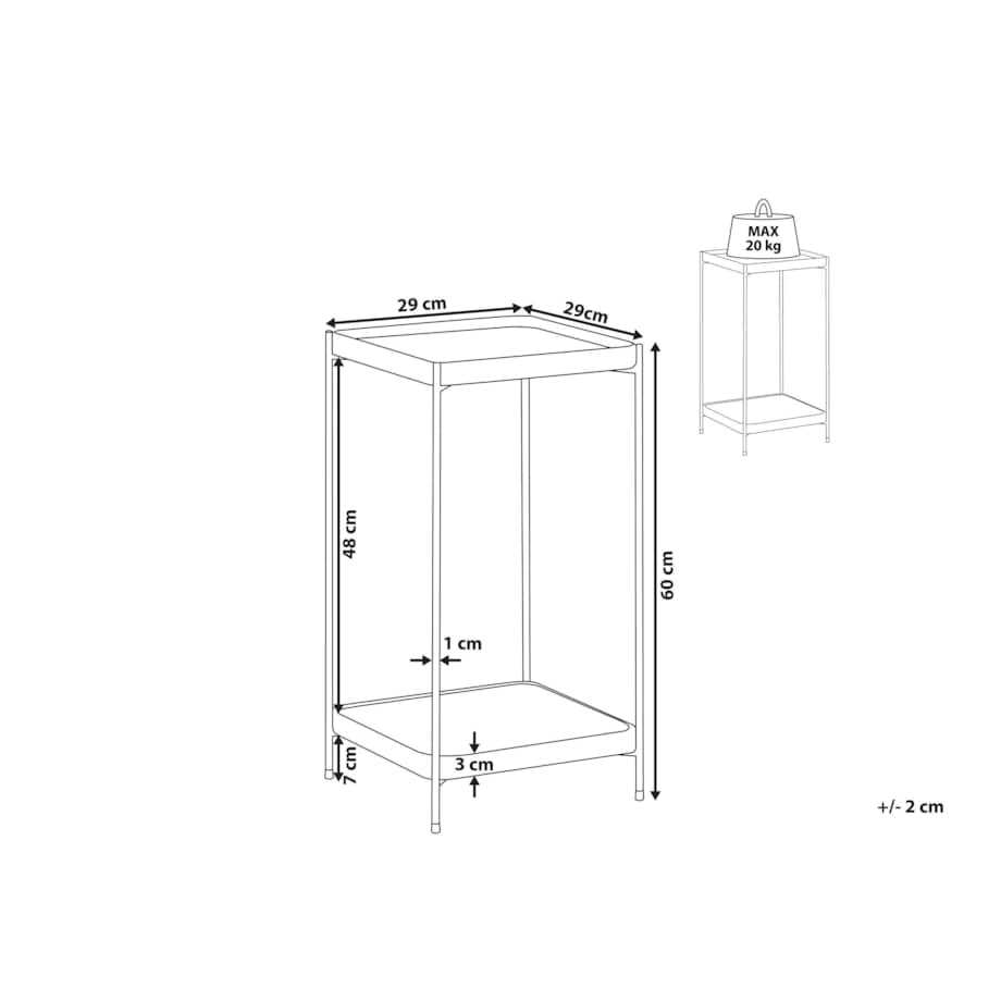 Stolik pomocniczy duży miedziany ALSEA