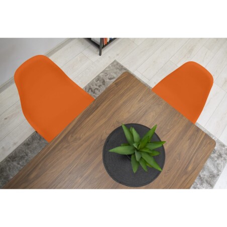 Krzesło Do Jadalni Kuchni Salonu Osaka Pomarańcz / Nogi Czarne X 3