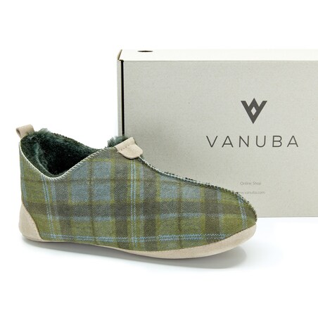 Kapcie damskie OXFORD Tartan zielone 38