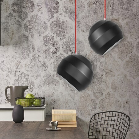 Lampa Sufitowa Wisząca Styl Czarna Metalowa