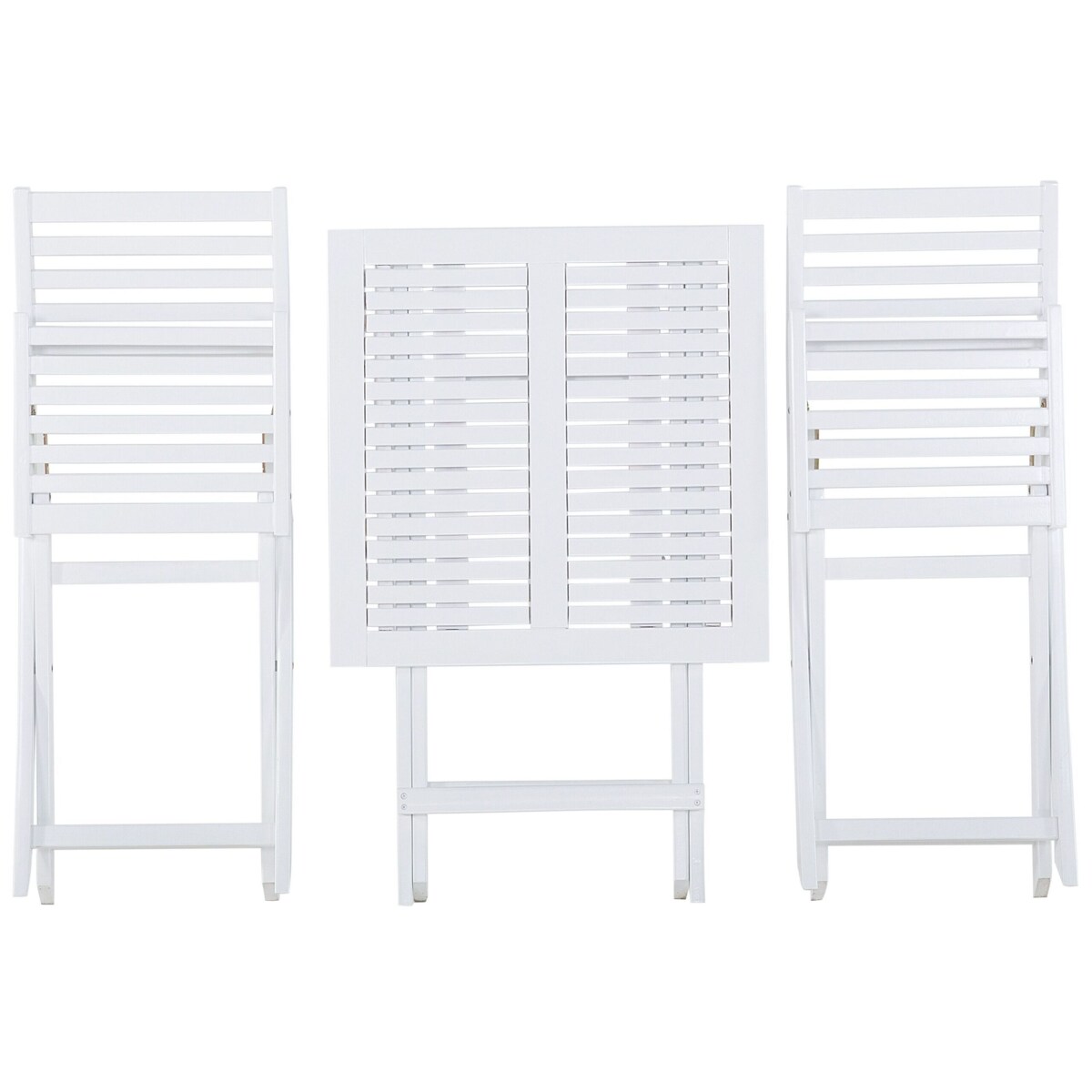 Zestaw mebli balkonowych drewniany biały z poduszkami miętowymi FIJI