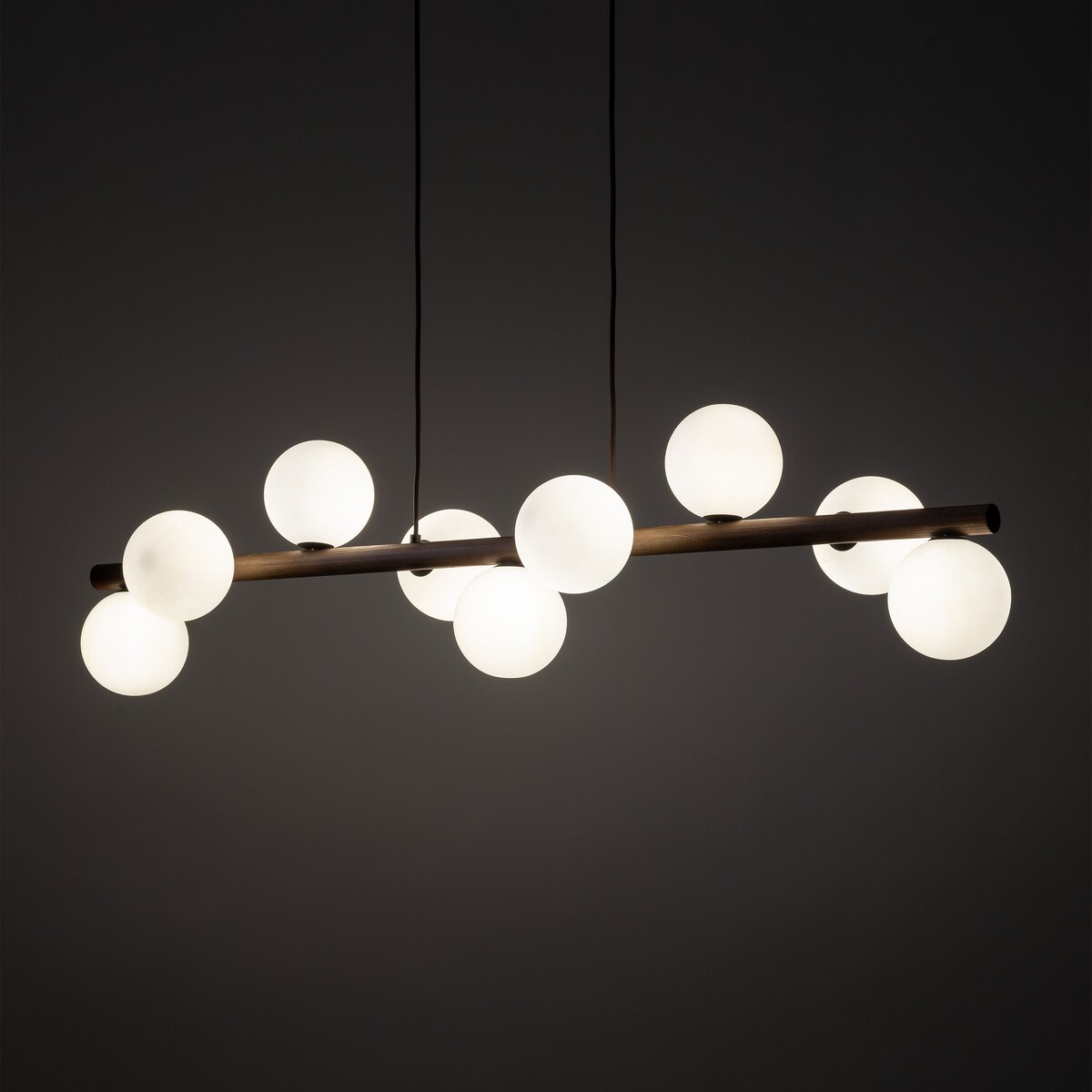 Lampa wisząca TK Lighting ESTERA WOOD ORZECH 10273, nowoczesna 9xG9, regulowana, biała z orzechem
