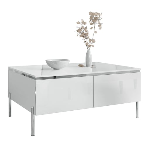 Ława AURORA SILVER ze schowkiem nogi proste chromowane