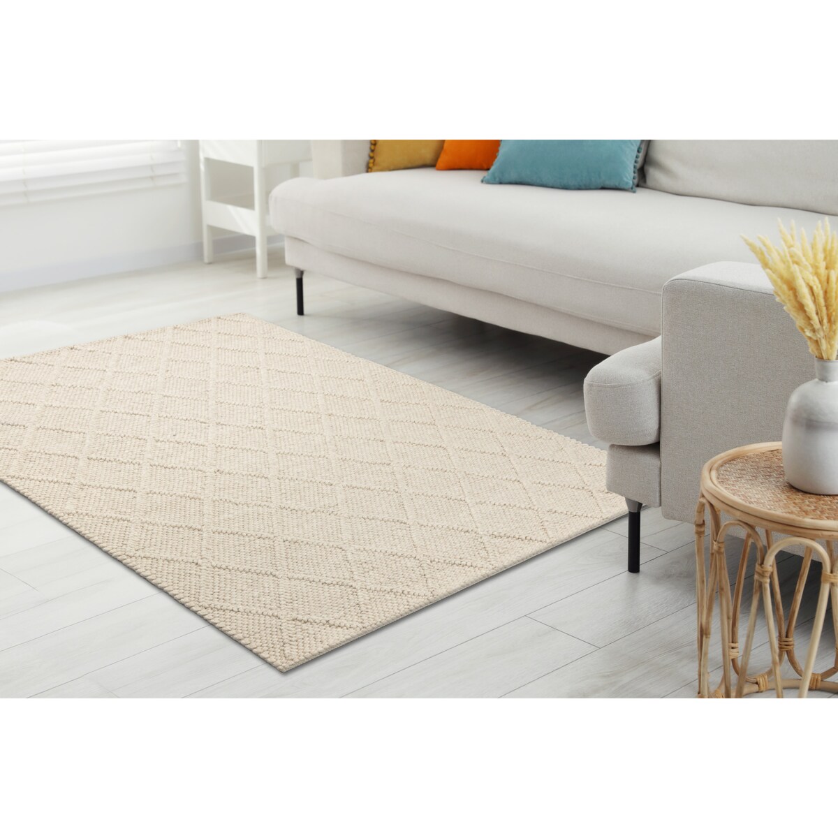 Dywan wełniany TAHAR 99001B krem - RĘCZNIE 120x180 cm