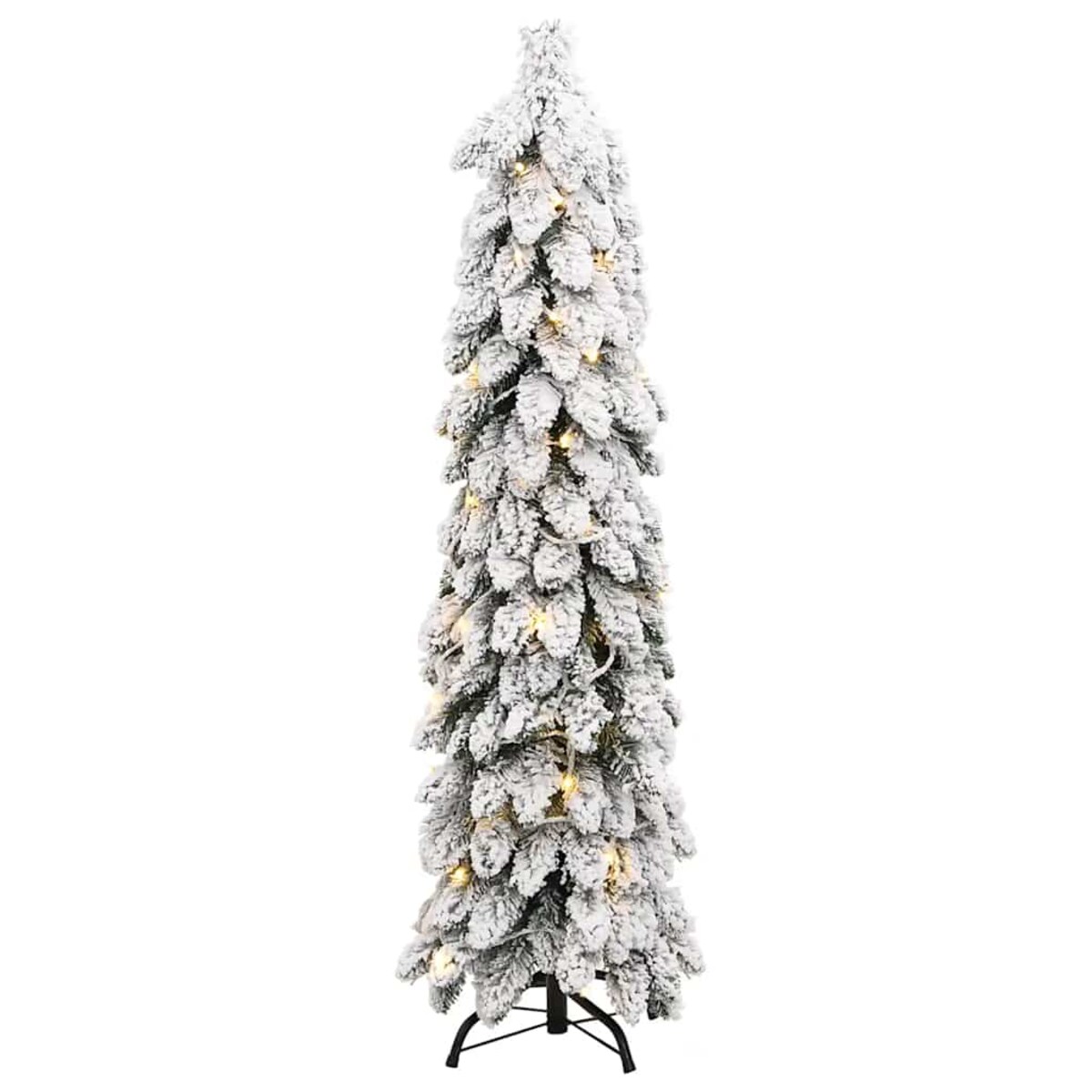 vidaXL Sztuczna choinka z 80 lampkami LED, ośnieżona, 150 cm