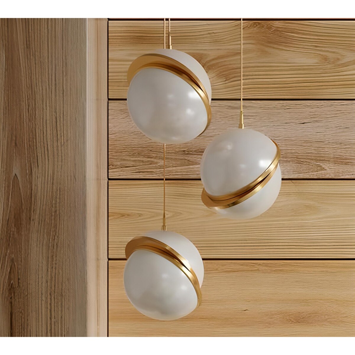 Lampa wisząca Globe MSE010100238 dwie półkule białe złote