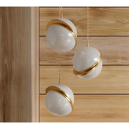 Lampa wisząca Globe MSE010100238 dwie półkule białe złote