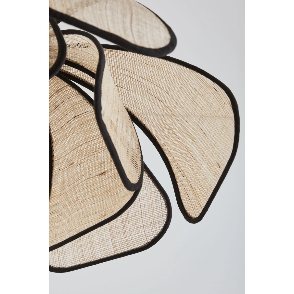 Lampa wisząca z lnu i bawełny, kremowo-czarna, Vidson Ø50 cm