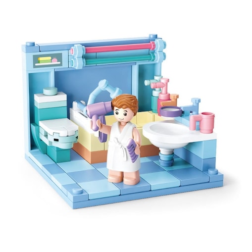 ŁAZIENKA - mini pokoik klocki - Sluban - 105 elementów