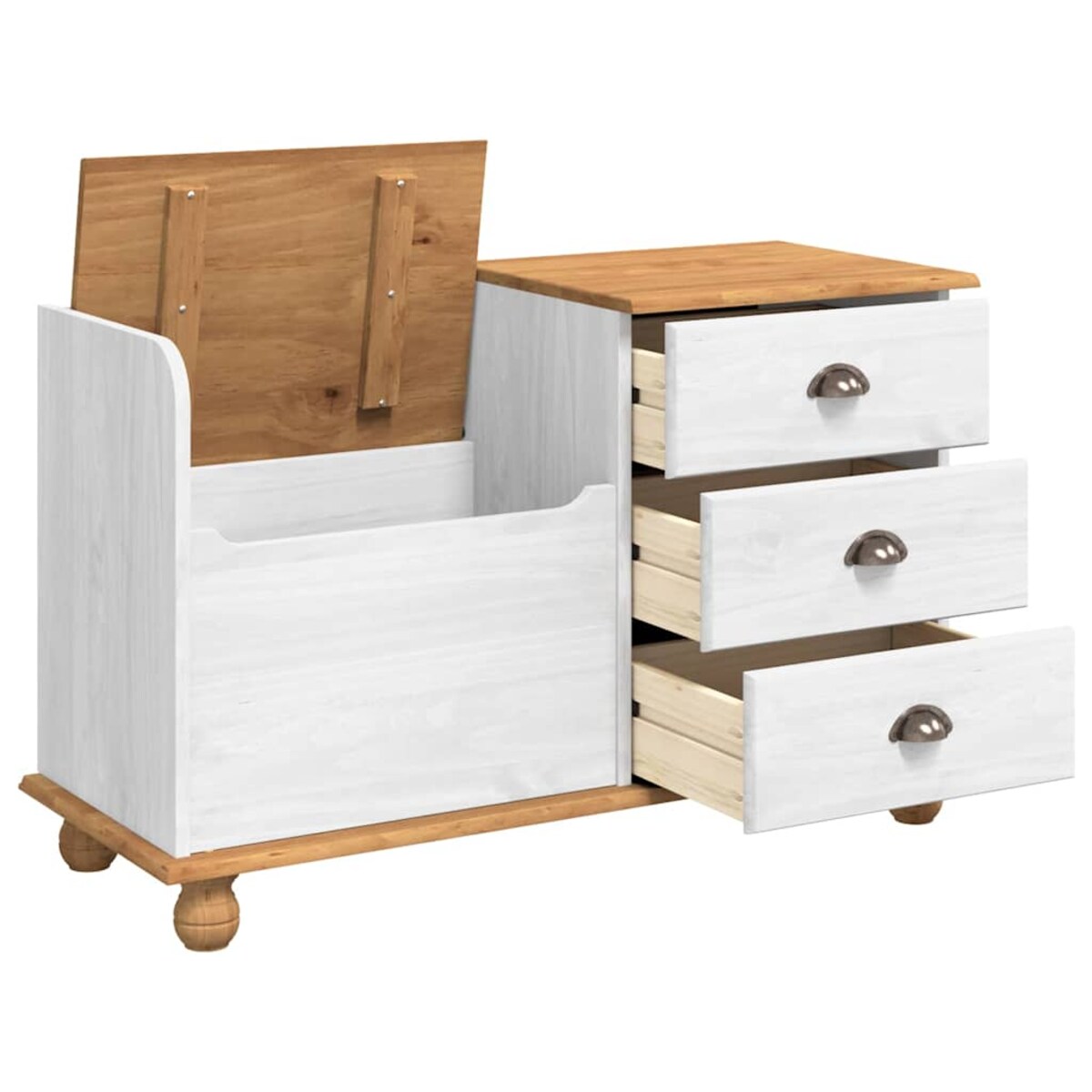 vidaXL Ławka z przechowywaniem do przedpokoju z szufladą ASKIM Biały