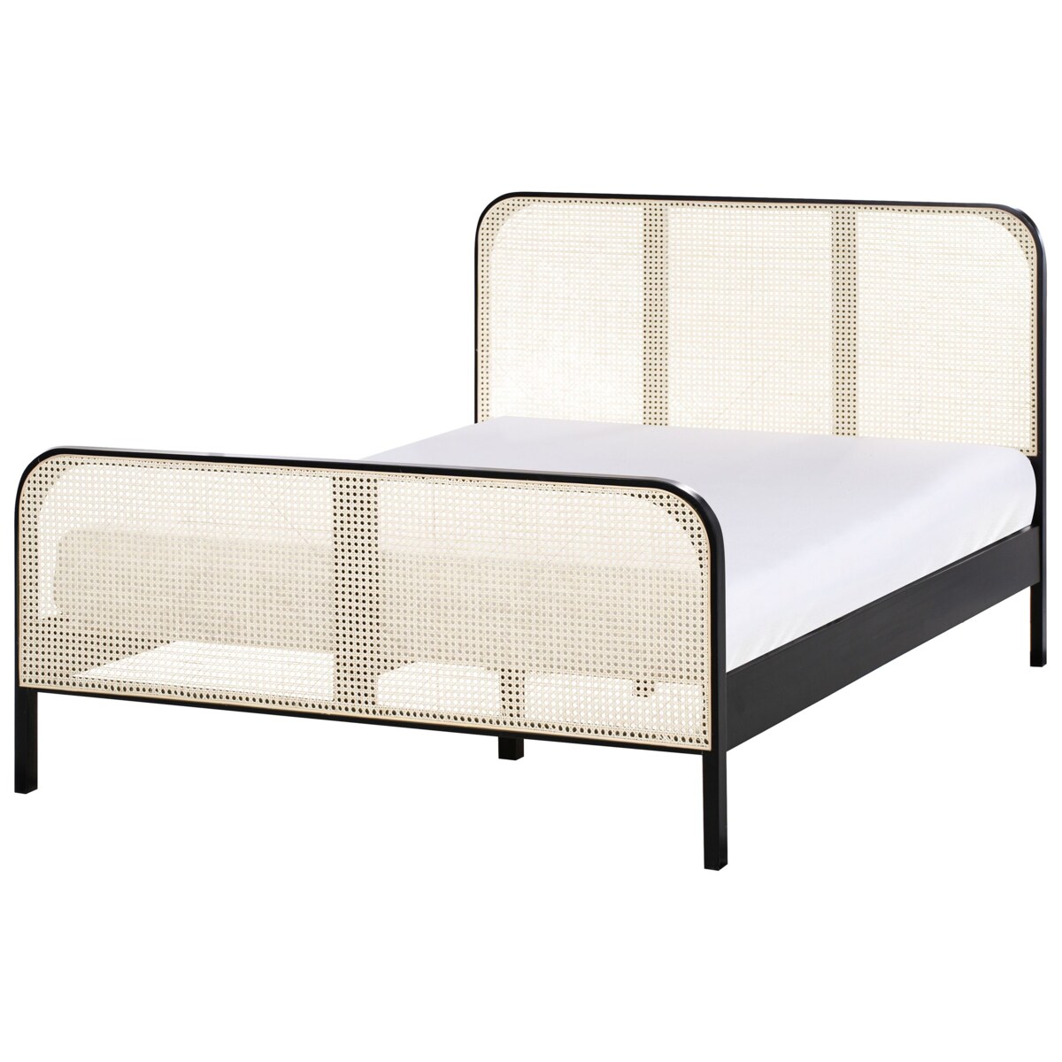 Łóżko Drewno sosnowe GONFARON 140 x 200 cm Czarny