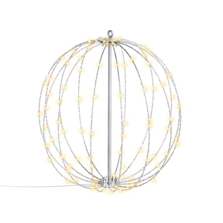 Dekoracja ogrodowa wisząca LED bombka 42 cm srebrna HOSFOS
