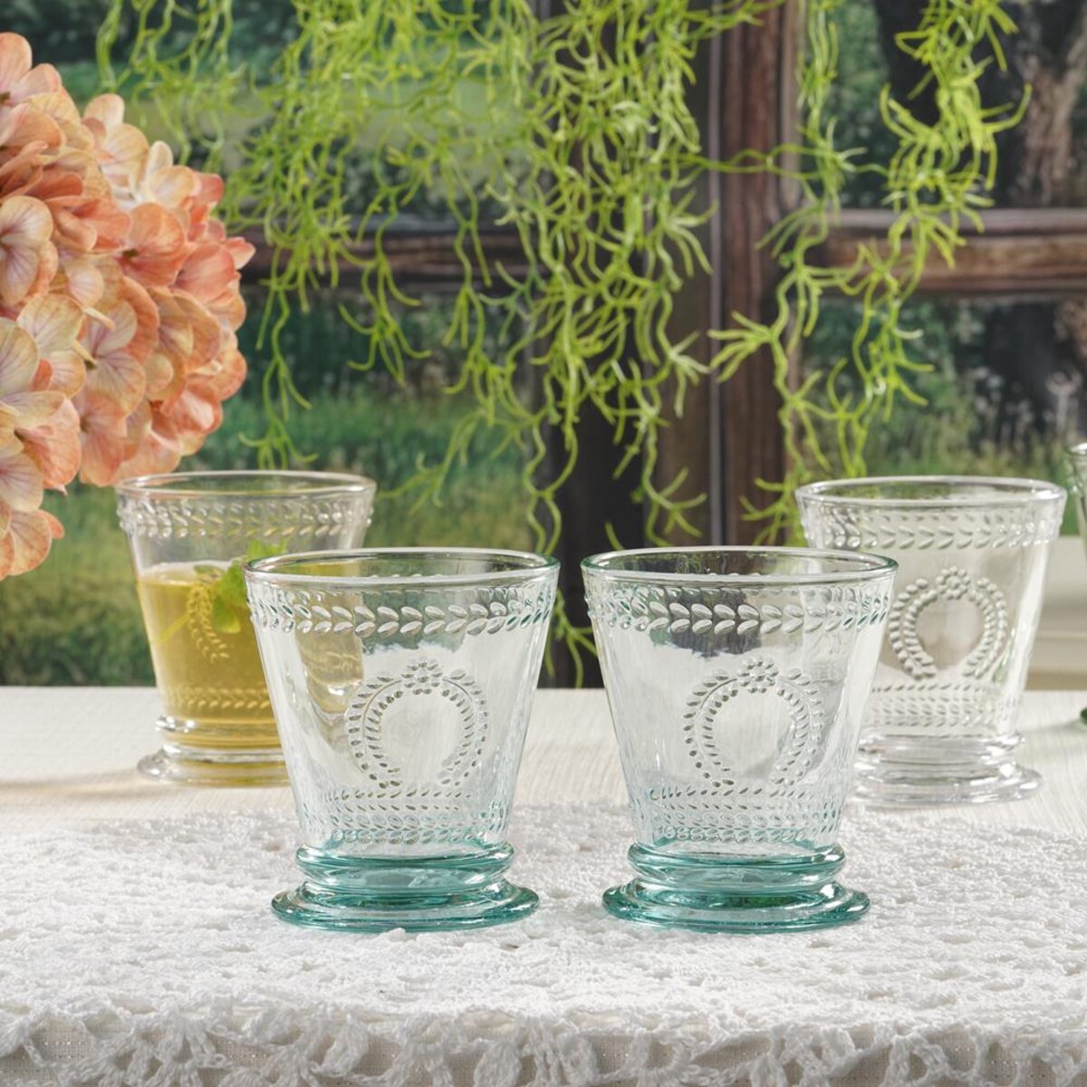 VILLA ITALIA Zestaw szklanek turkusowych 240 ml 6 sztuk MERIDA