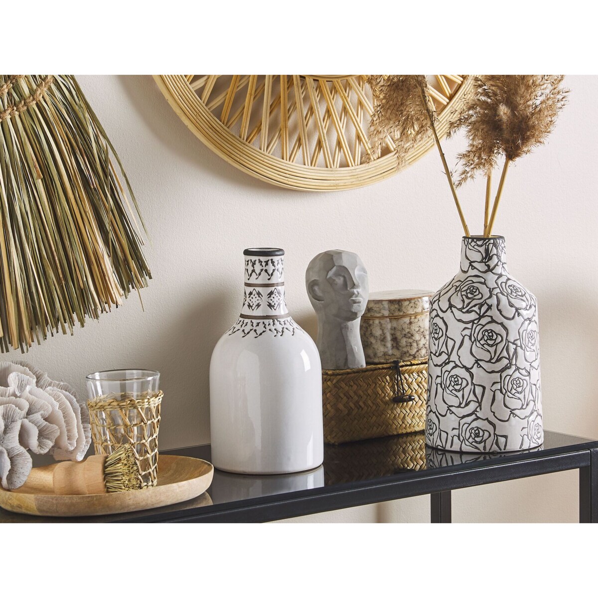 Wazon na kwiaty ceramiczny biały ANKON