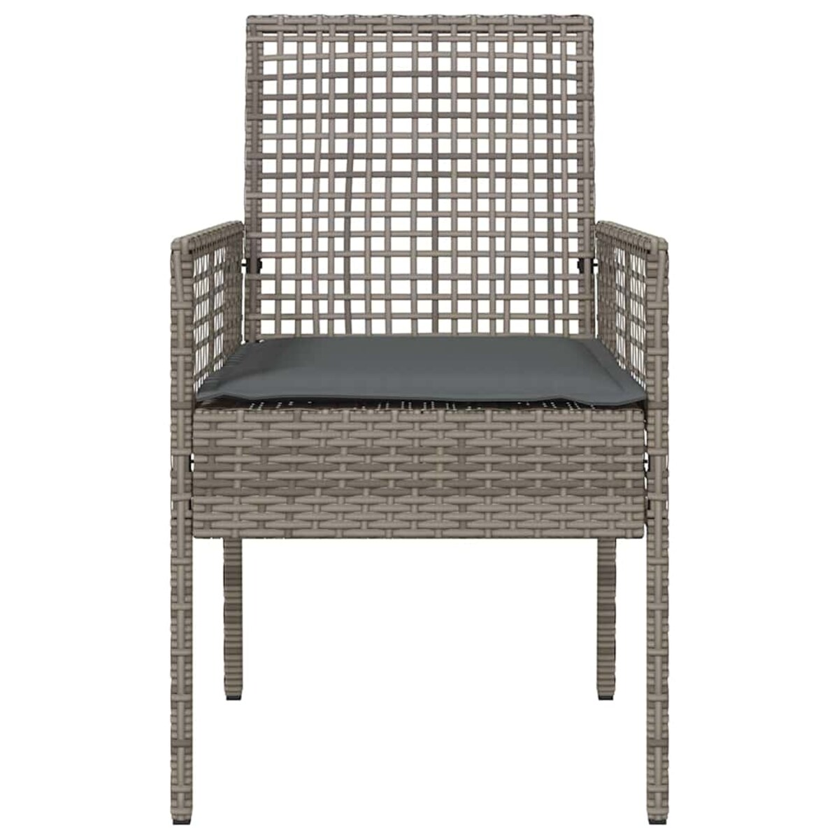 vidaXL Krzesło Ogrodowe 2 pcs Szary 53 x 60 x 85cm polirattan
