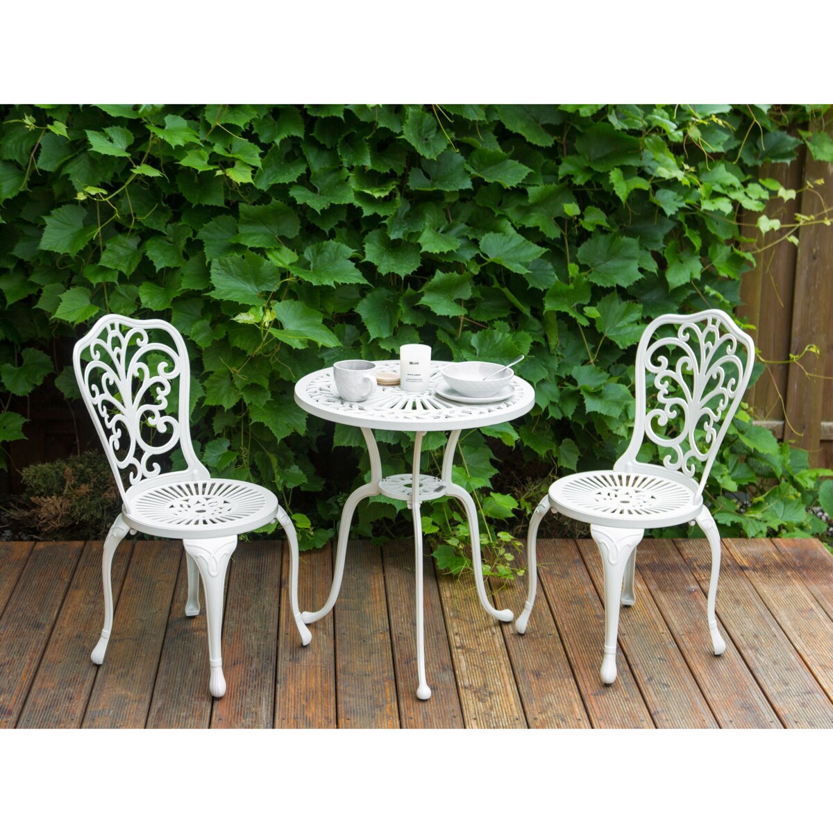 Stolik bistro DASCIO 61 cm 61 cm Metal Złamana biel
