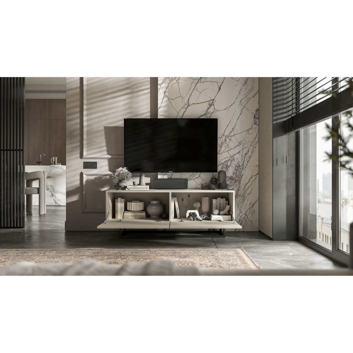 Szafka RTV Loft Industrialna Komoda RTV Kaszmir MAT 120 cm