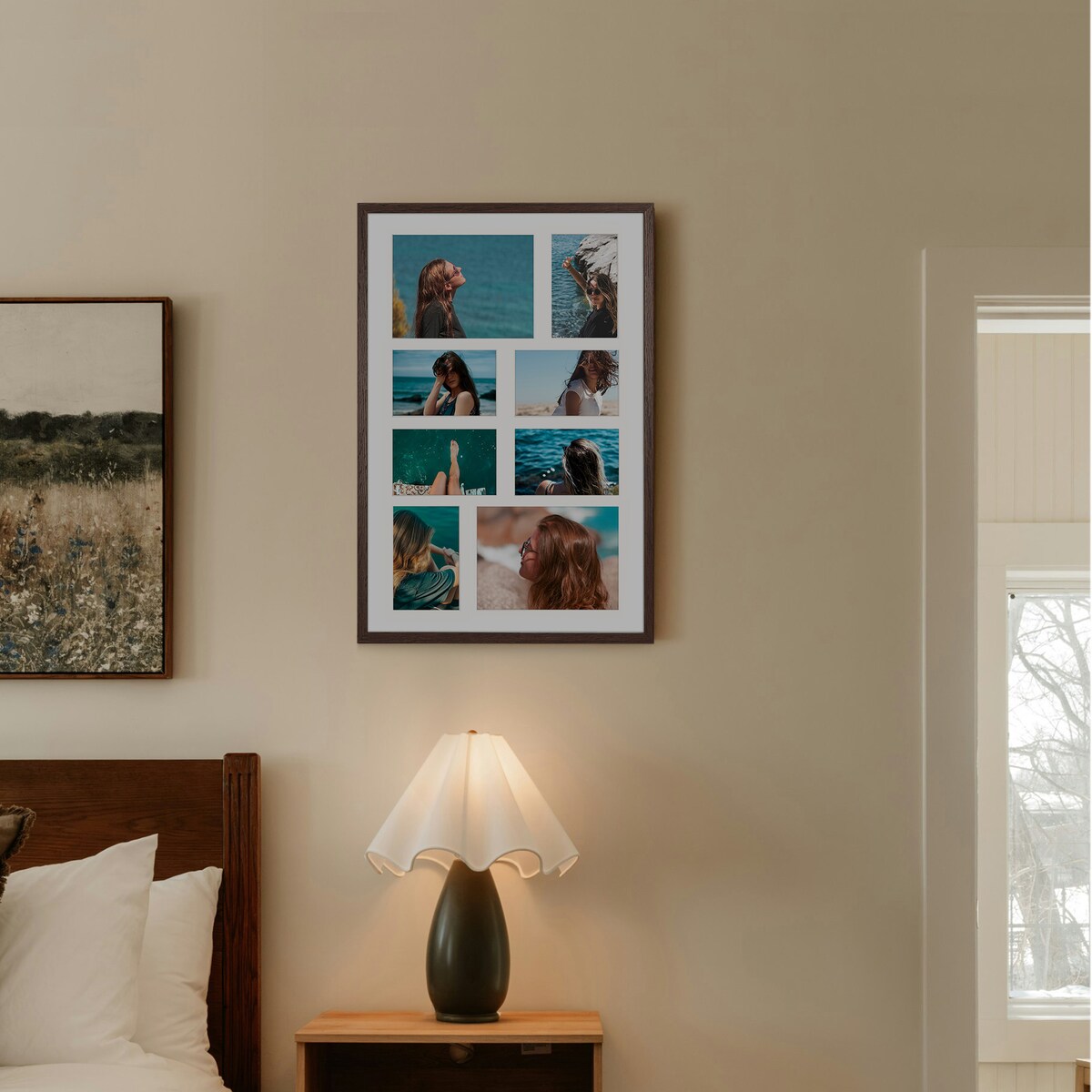 Ramka na 8 zdjęć 10x15 cm i 15x21 cm rama brązowa foto galeria 40x60 cm kolaż FRAMAI®