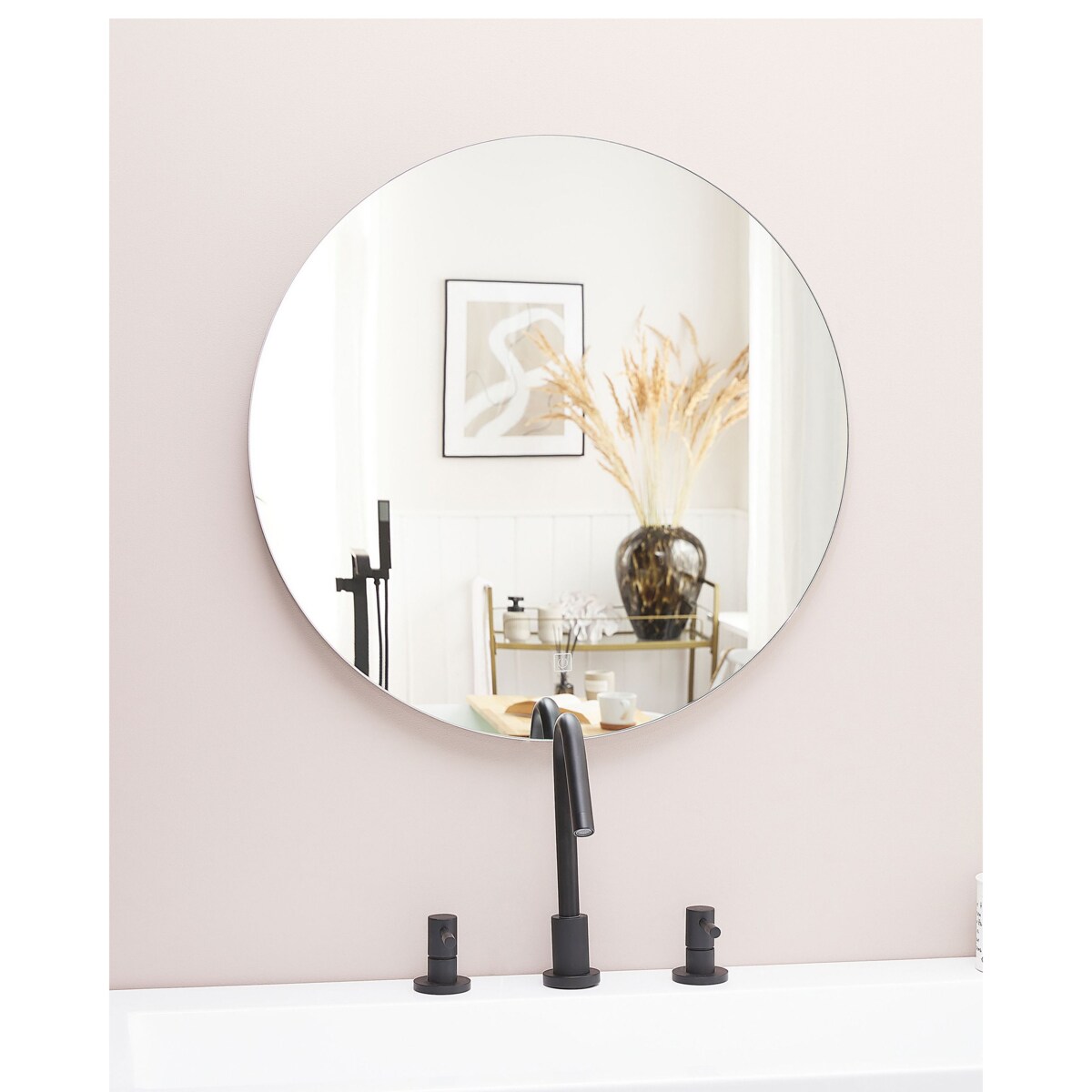 Okrągłe lustro ścienne LED ø 60 cm srebrne CALLAC