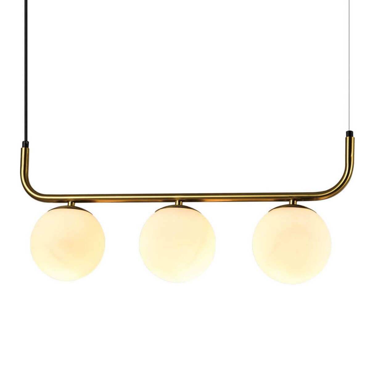 Wisząca lampa Alisa LP-005/3L GD Light Prestige kule szkło metal biały złoty