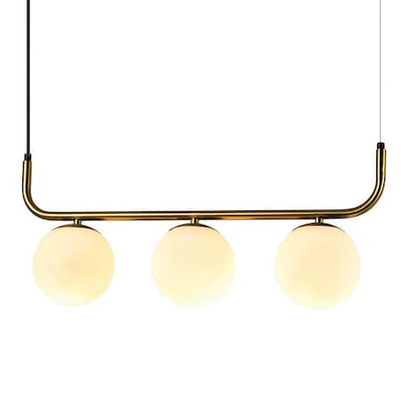 Wisząca lampa Alisa LP-005/3L GD Light Prestige kule szkło metal biały złoty