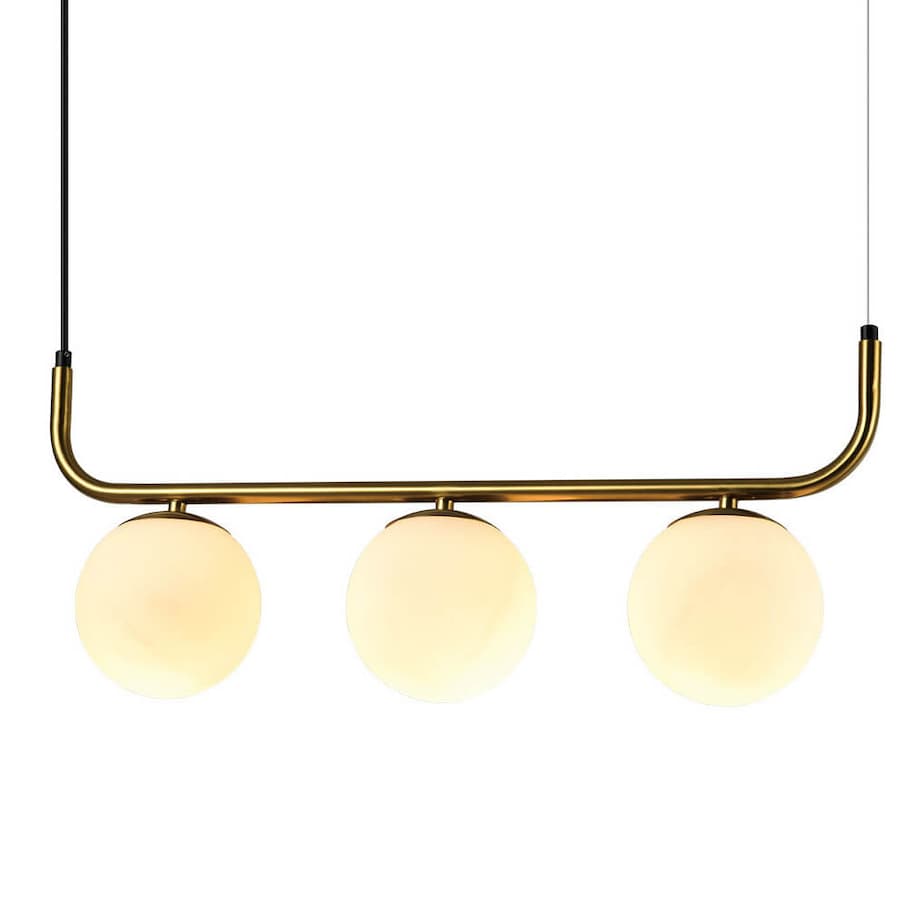 Wisząca lampa Alisa LP-005/3L GD Light Prestige kule szkło metal biały złoty