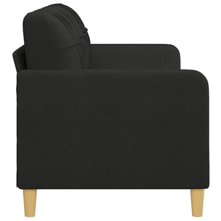 vidaXL Sofa 3-osobowa, czarna, 180 cm, tapicerowana tkaniną