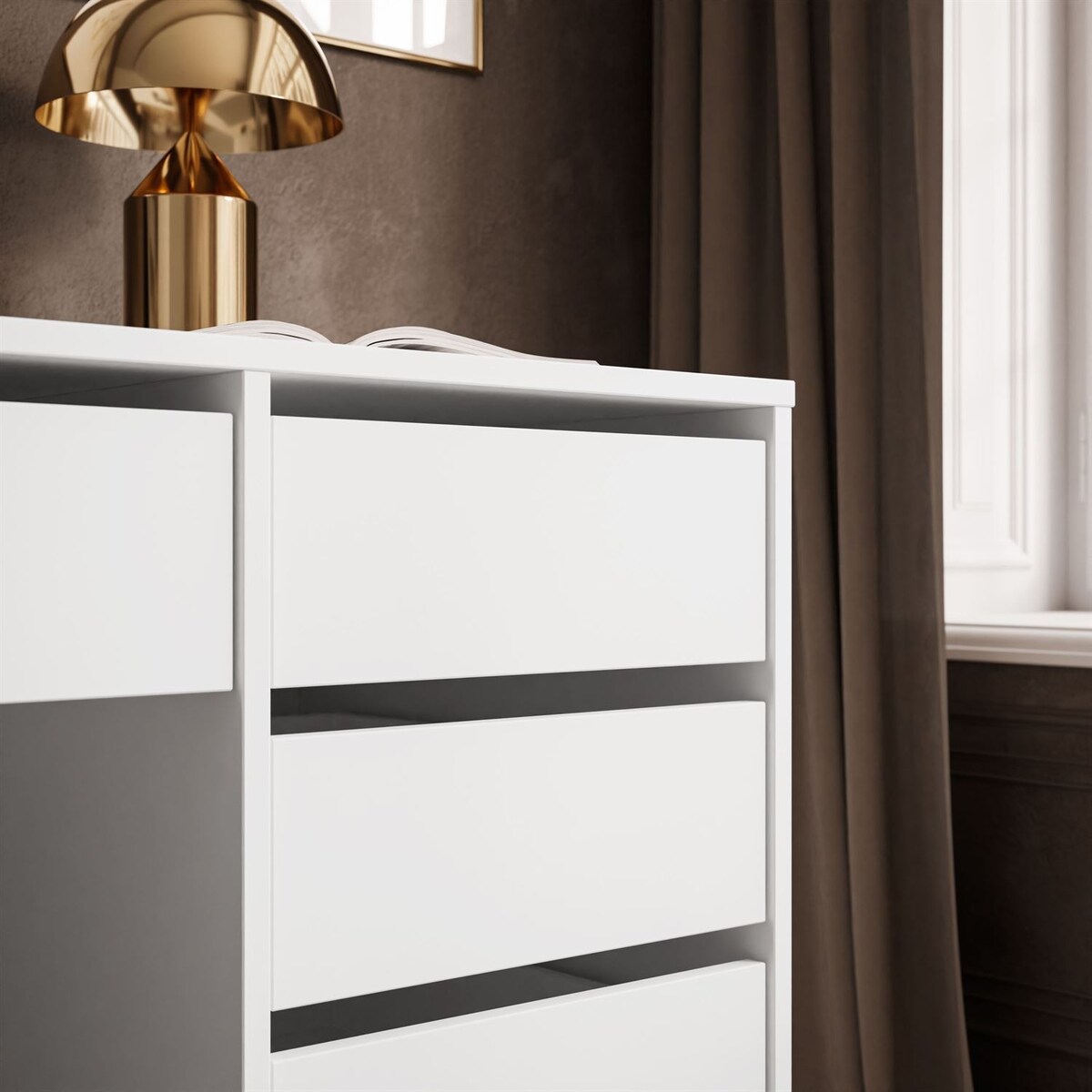 Biurko MADA z szufladami biały mat