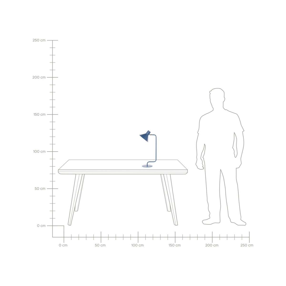Lampa biurkowa regulowana metalowa niebieska RIMAVA