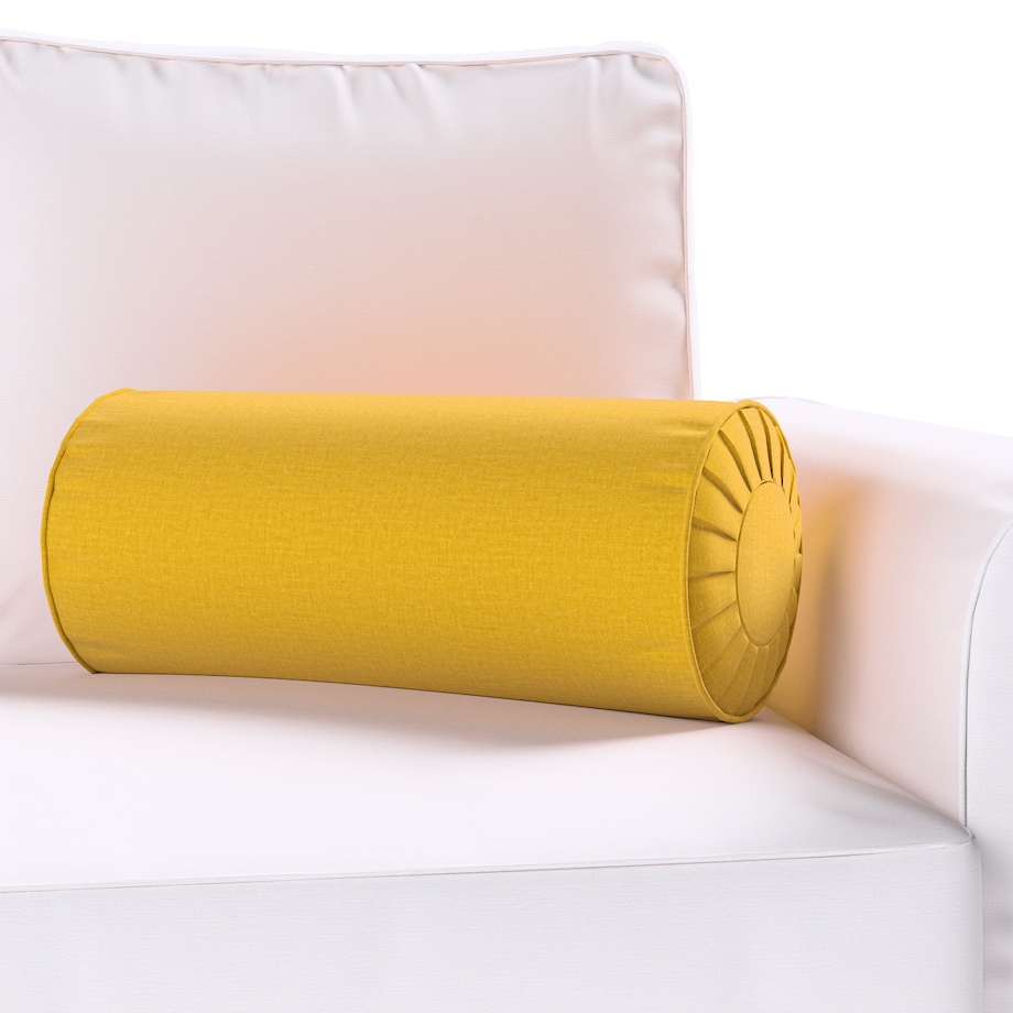 Poduszka wałek z zakładkami, miodowy welwet, Ø20 x 50 cm, Ingrid