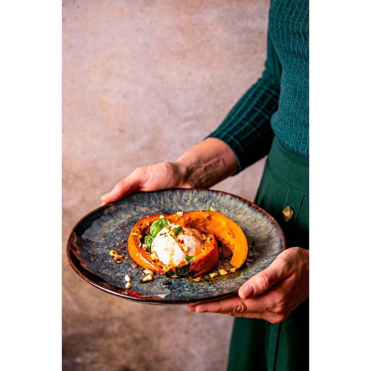 Serwis obiadowy Kasai żółto-zielony na 12 osób 36 szt. Nowoczesny Do zmywarki Komplet talerzy