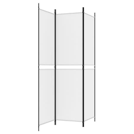 vidaXL Parawan 3-panelowy, biały,150x200 cm, tkanina