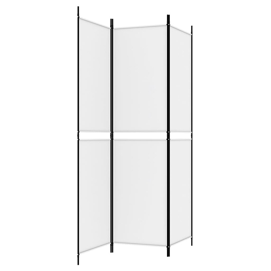 vidaXL Parawan 3-panelowy, biały,150x200 cm, tkanina