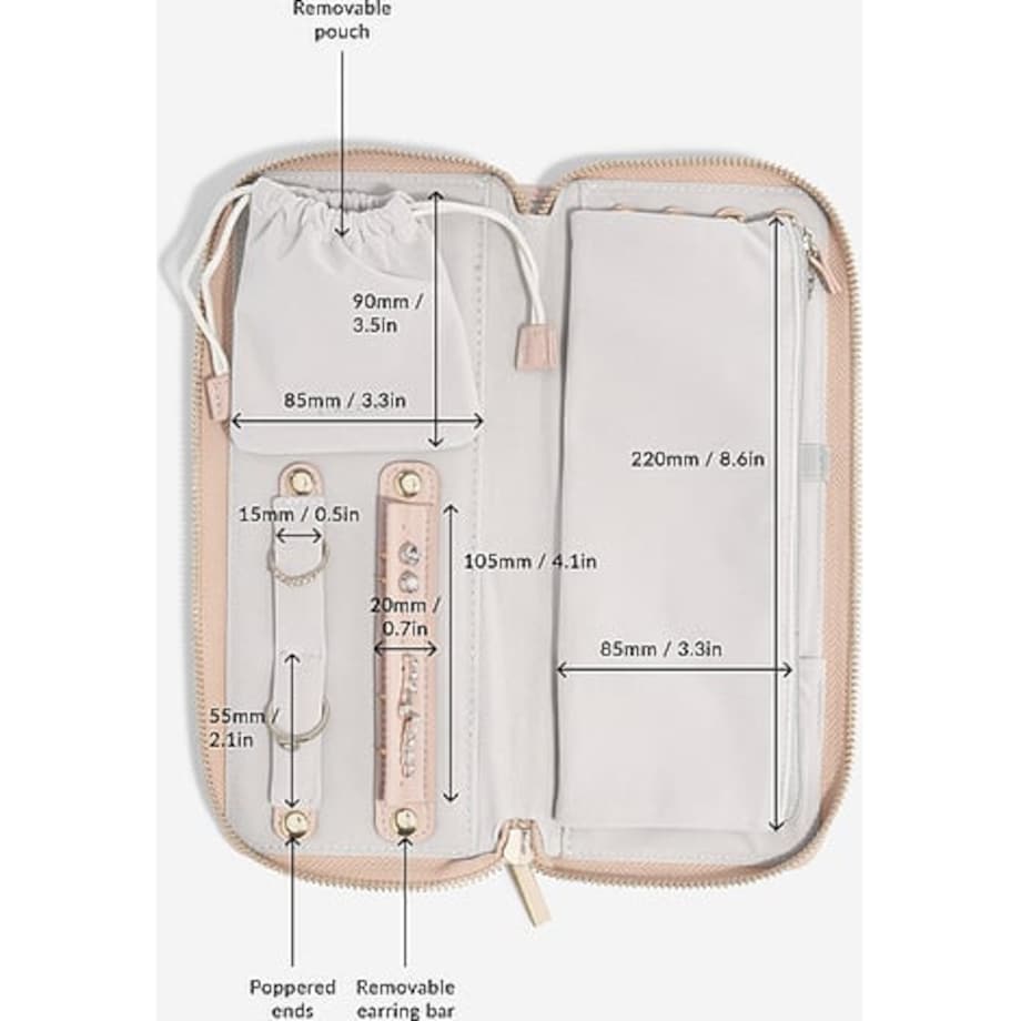 Pudełko podróżne na biżuterię z miejscem na pierścionki Stackers leśna zieleń