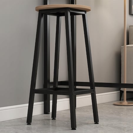 2x krzesło wysokie hoker barowy kuchenny stołek taboret metalowy dąb loft