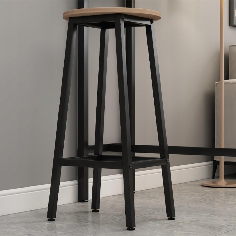 2x krzesło wysokie hoker barowy kuchenny stołek taboret metalowy dąb loft