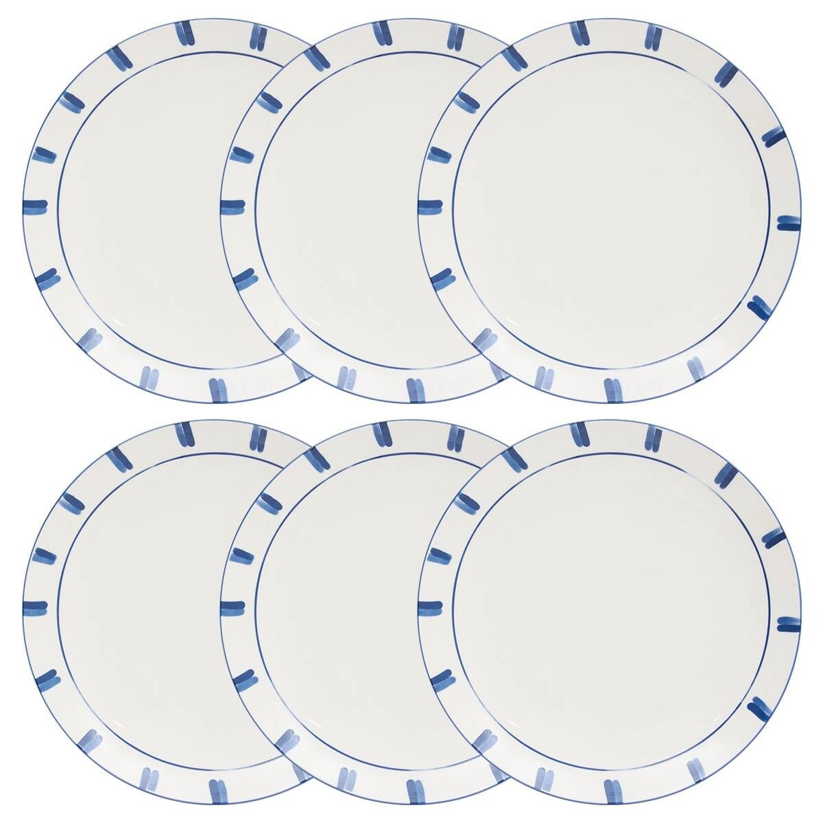 Komplet 6 porcelanowych talerzy obiadowych Oceania, 27 cm