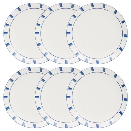 Komplet 6 porcelanowych talerzy obiadowych Oceania, 27 cm