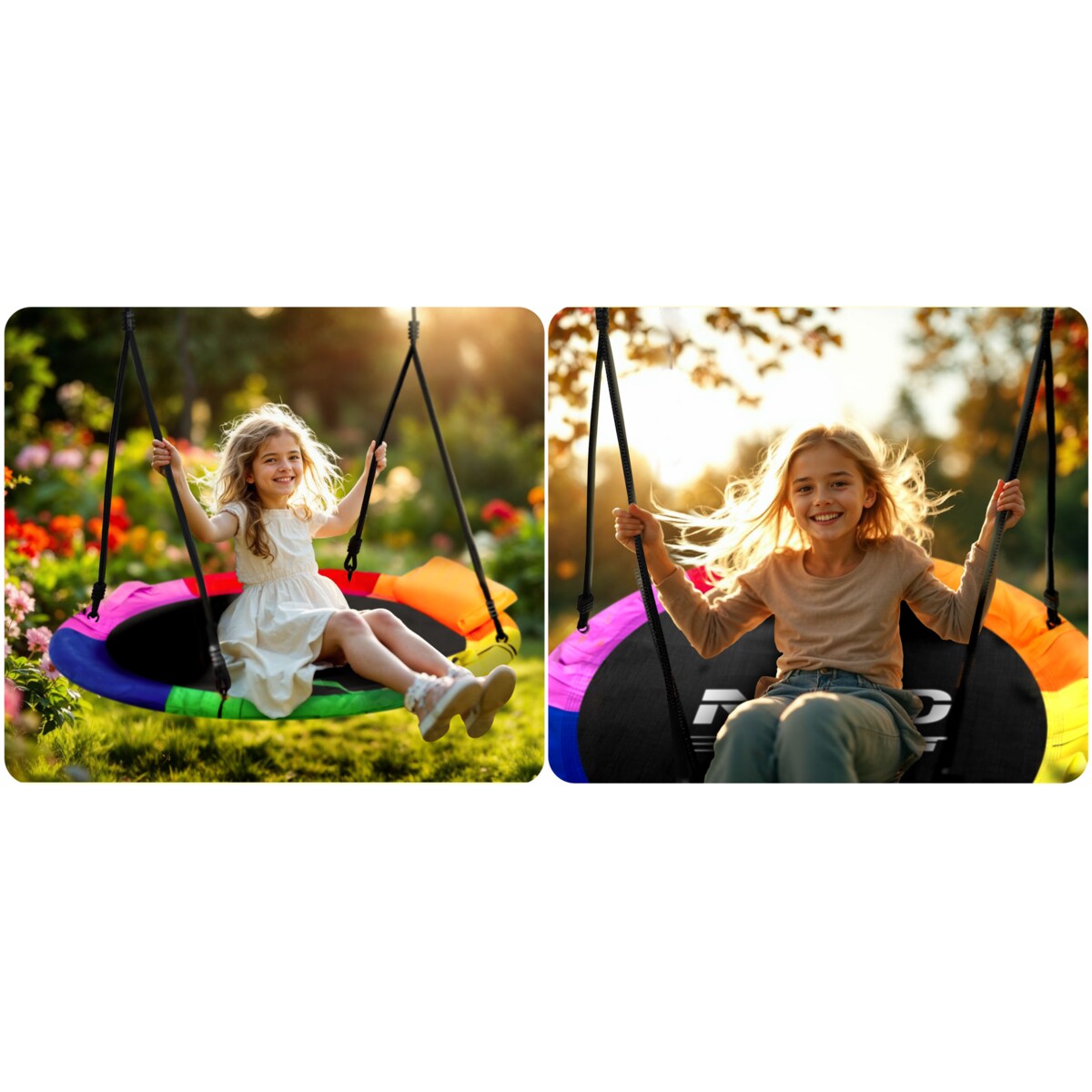 Huśtawka ogrodowa bocianie gniazdo 105 cm Neo-Sport Swingo + poduszka