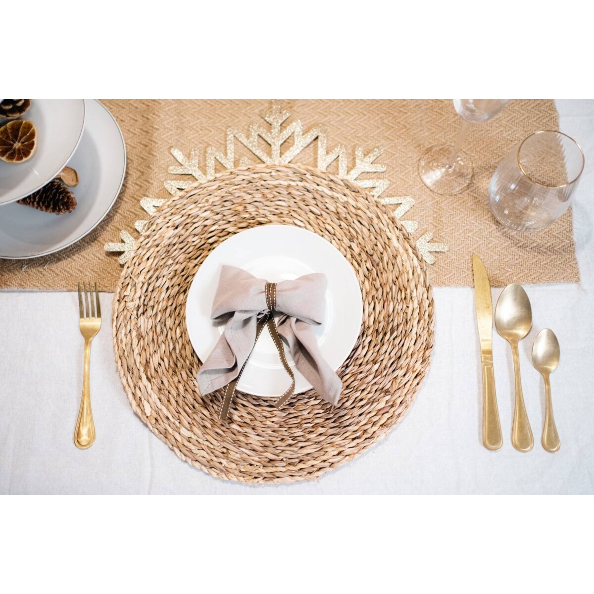 Podkładka na stół z brokatem SNOWFLAKE